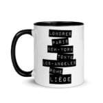"Londres, Paris, New-York... Liège" Mug coloré