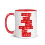 "Londres, Paris, New-York... Liège" Mug coloré – Image 4