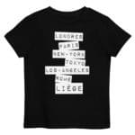 "Londres, Paris, New-York... Liège" Tee-shirt éco-friendly enfant