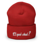 "Et qwè chal ?" Bonnet brodé – Image 3