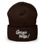 "Grosse bièsse !" Bonnet brodé