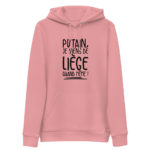 "Putain, je viens de Liège quand même !" Sweat à capuche éco-friendly – Image 5