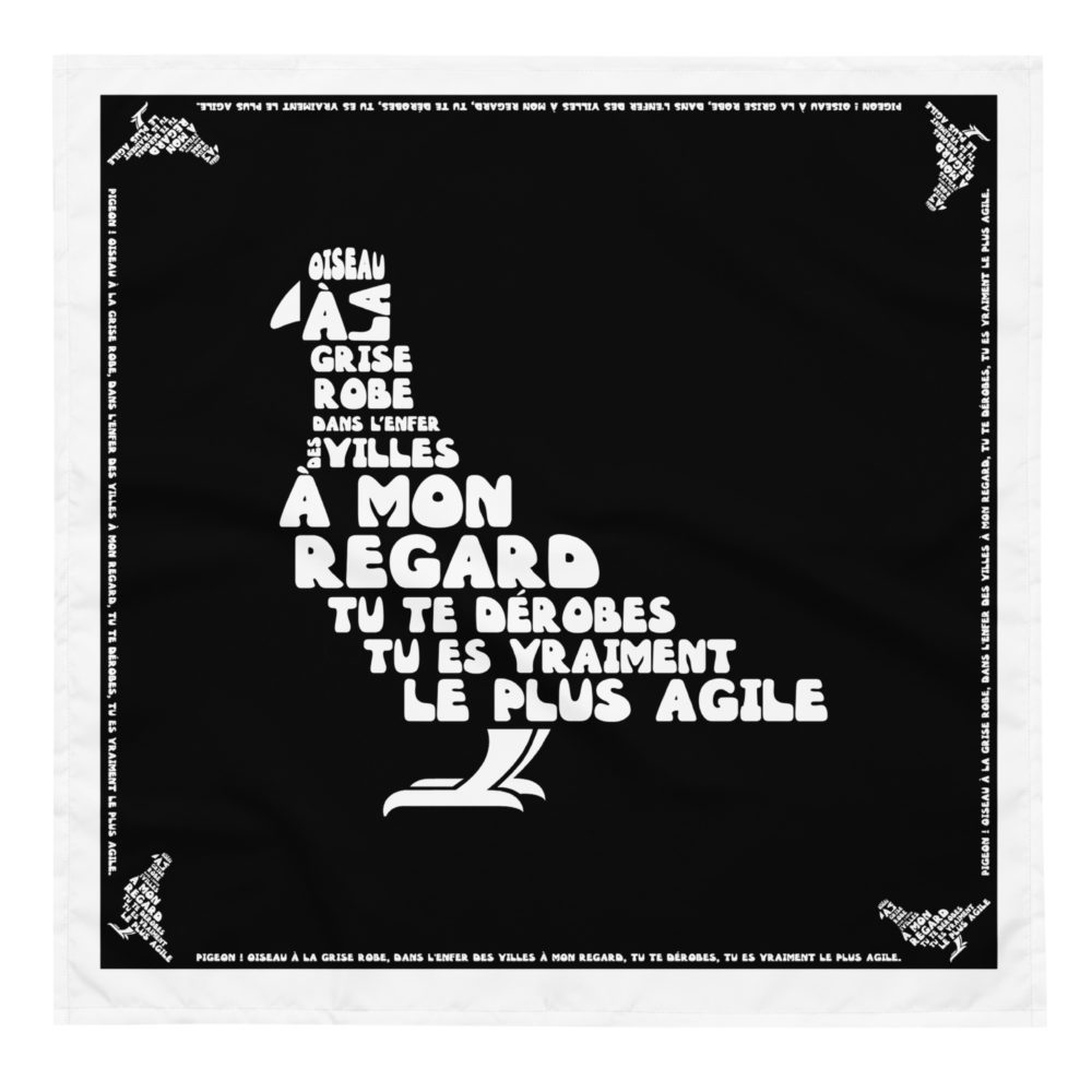 "Pigeon, oiseau à la grise robe..." - Bandana – Image 3