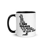 "Pigeon, oiseau à la grise robe..." Mug coloré – Image 2