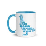 "Pigeon, oiseau à la grise robe..." Mug coloré – Image 4
