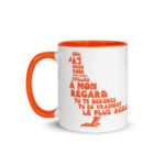 "Pigeon, oiseau à la grise robe..." Mug coloré – Image 3