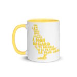 "Pigeon, oiseau à la grise robe..." Mug coloré – Image 6
