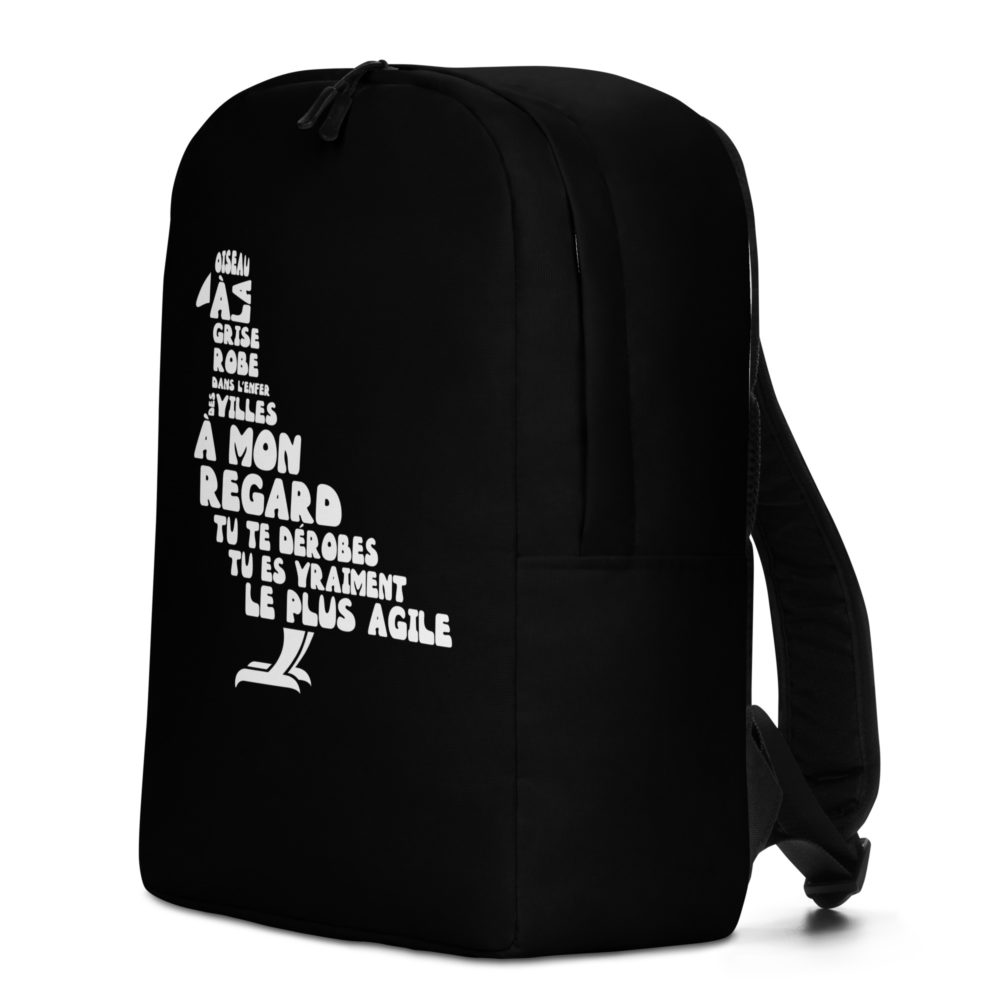 RASTAKWER-sac-a-dos-pigeon-black-03 "Pigeon, oiseau à la grise robe..." - Sac à dos – Image 8