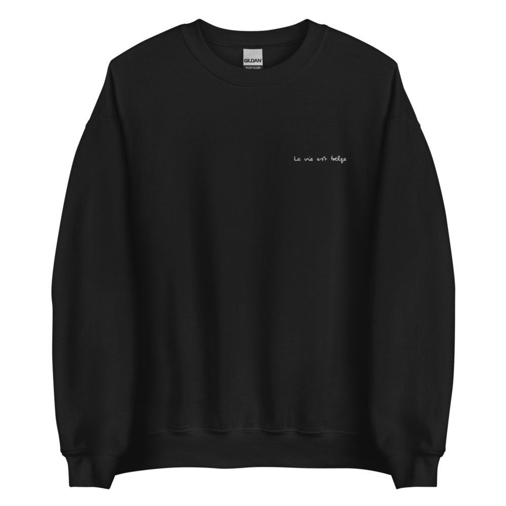 "La vie est belge" Sweatshirt brodé "cœur" – Image 4