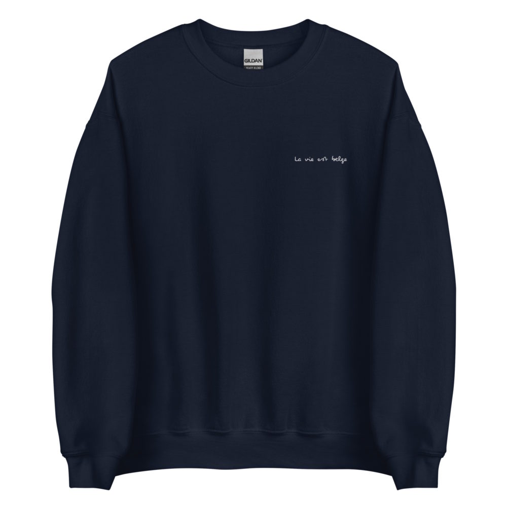 "La vie est belge" Sweatshirt brodé "cœur" – Image 7
