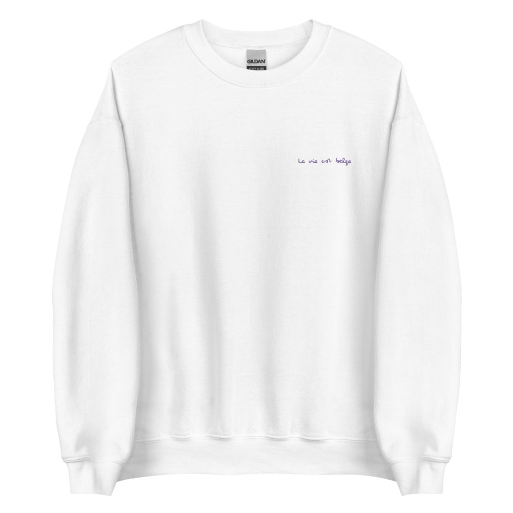 "La vie est belge" Sweatshirt brodé "cœur" – Image 3