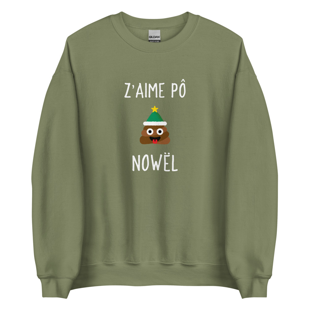 RASTAKWER-sweatshirt-zaime-po-nowel-military-green "Z'aime pô Nowël" Sweatshirt – Image 1
