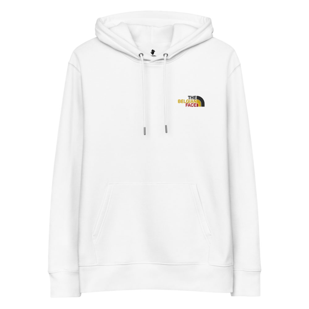 "The Belgian Face - Flag" Sweat à capuche brodé "cœur" éco-friendly – Image 3